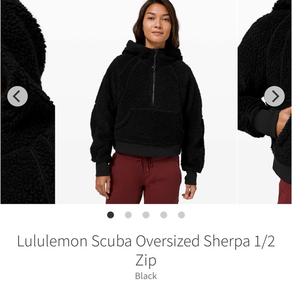 lululemon athletica Jackets & Blazers - Lululemon scuba oversized Sherpa 1/2 zip black hoodie Sz M/L